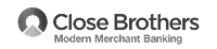 Close Brothers Modern Merchant Banking logo with circular graphic.