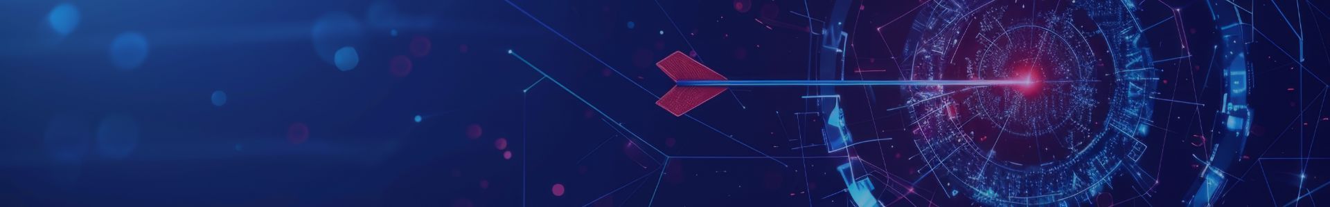 Digital abstract background featuring a red laser beam and interconnected data structures.