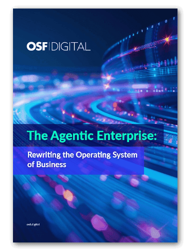 Cover of OSF Digital's report, 'The Agentic Enterprise: Rewriting the Operating System of Business'.