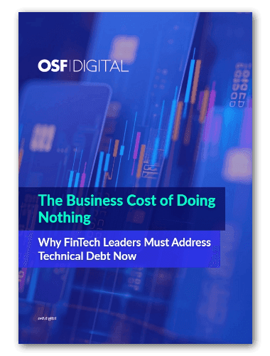 OSF Digital white paper cover on technical debt for FinTech leaders.